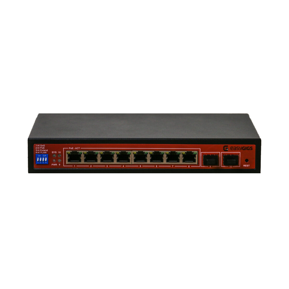 قیمت و خرید سوییچ ۸ پورت مدیریتی PoE ایزی‌گیگز مدل SWU-2451-10GPS | نت ران